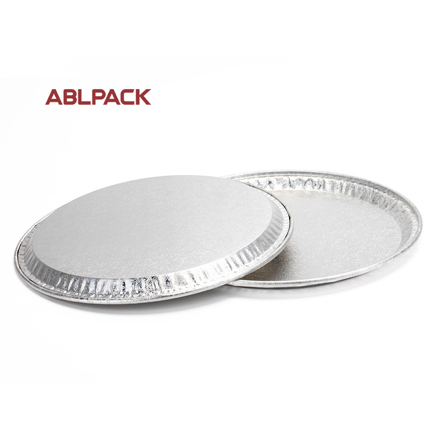 ABL 630ML round aluminium foil container takeaway foil food container Disposable embossing or flat dish pizza pan for party