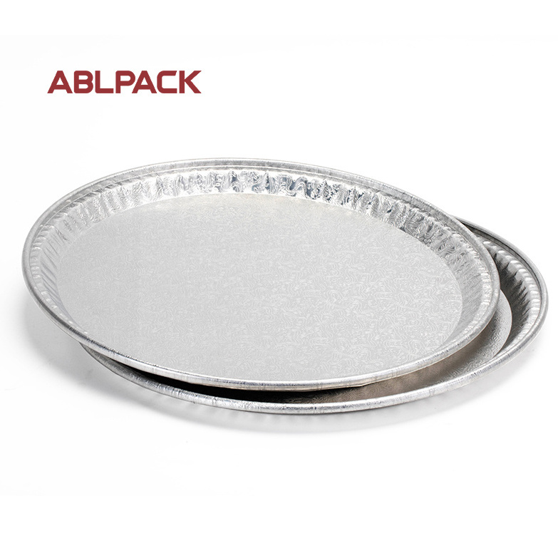 ABL 630ML round aluminium foil container takeaway foil food container Disposable embossing or flat dish pizza pan for party