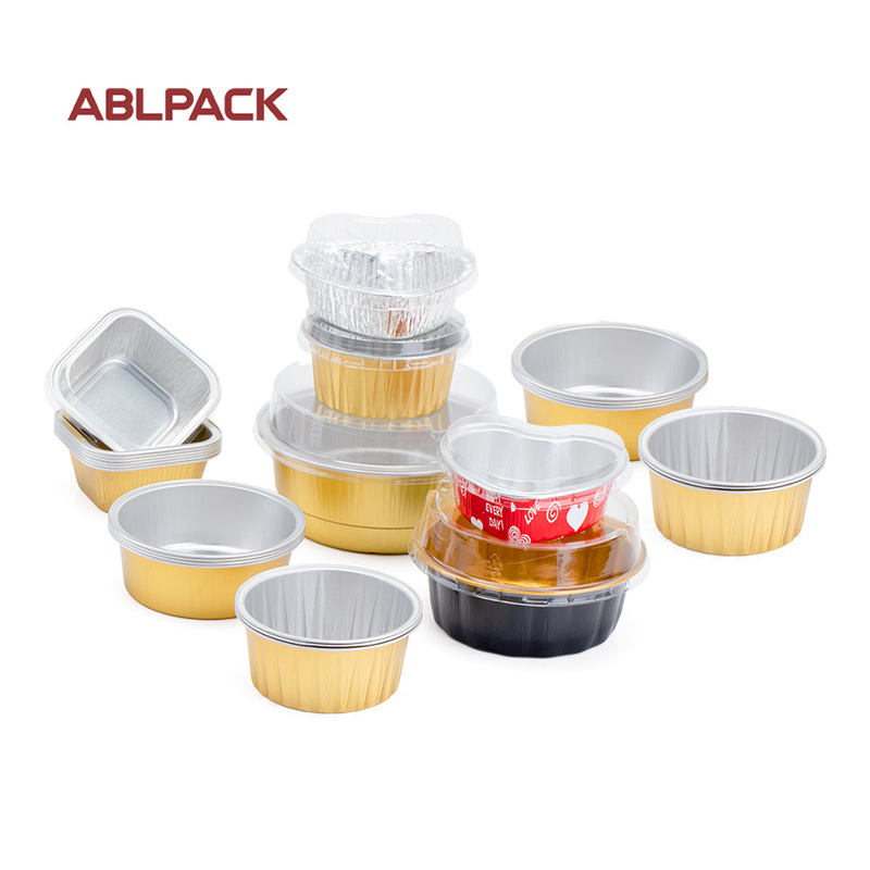 Wholesale Round Aluminum foil cup mini cupcake liners Muffin pans mold dessert tin foil tray container