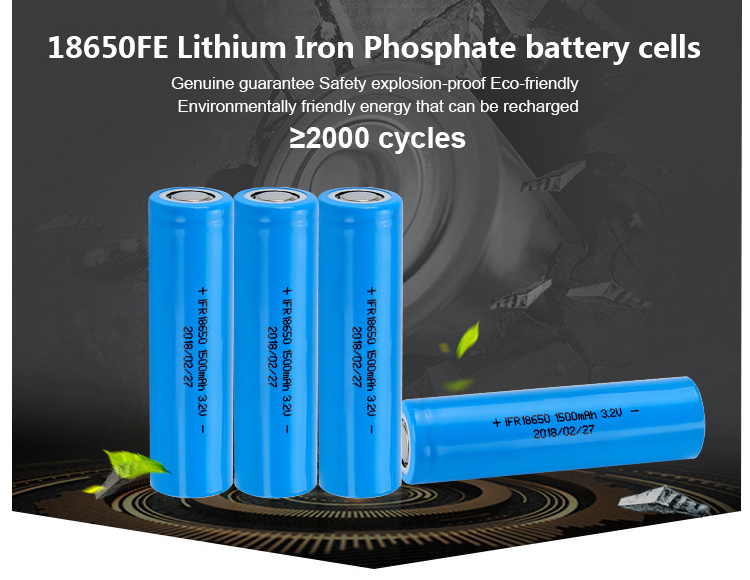 IFR 18650e 18650 3.2v lifepo4 1500mah battery cells in rechargeable battery