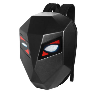 LED Backpack Waterproof Hard Shell DIY cool mask eyes motorcycle Riding knight black led screen display backpack for man boys