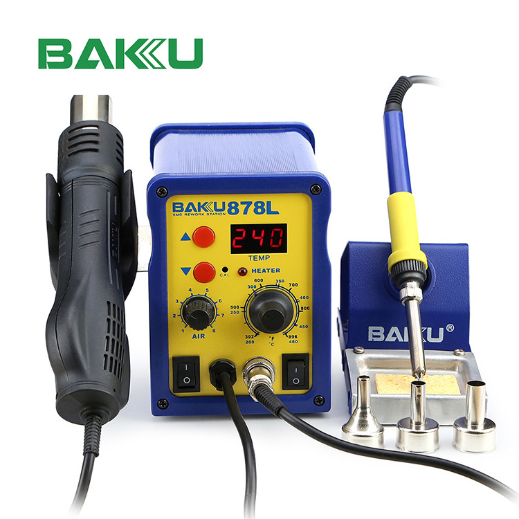 Hot Sale BAKU BK-878L 2 In1 Hot Air SMD Laser Rework Soldering Station 220V LED Digital Display Rework Station