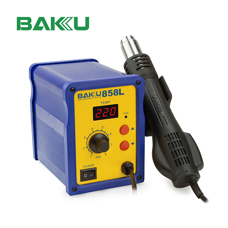 BAKU BK-858L High-quality 110V/220V LED plastic Digital SMD welding hot air heat gun for repair cellphone