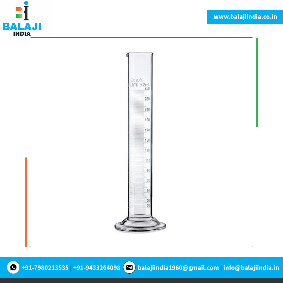 Indian Manufacturer of Best Quality Lab Supplies Borosilicate Glass Rain Measure Cylinder for Perform Test in Laboratory Use