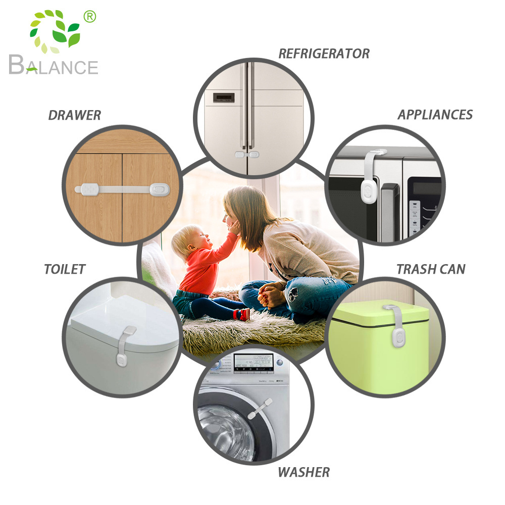 Baby Adhesive adjustable toilet sliding door fridge child proof kids strap locks cabinet drawer safety lock for child safety