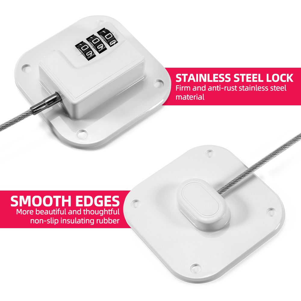 High Quality Refrigerator Lock Digital Code Combination Refrigerator Cable Lock for Babies