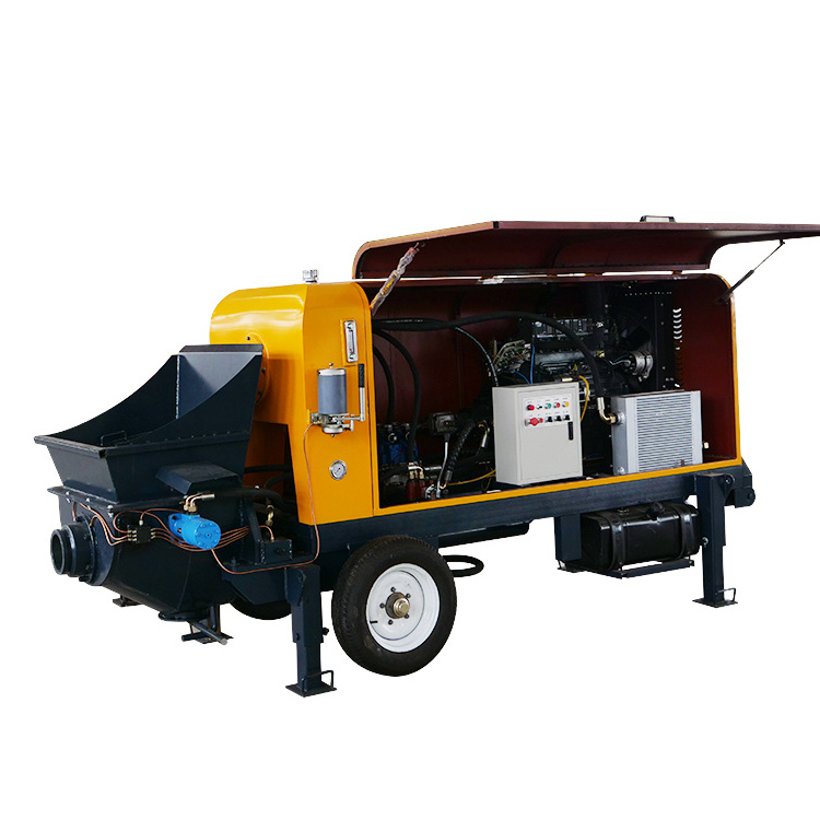 Diesel trailer concrete mixer pump for 30mm material