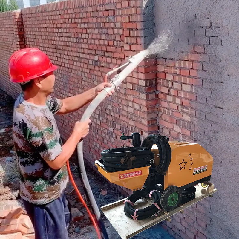 Mortar spray machine construction site cement powder wall plaster concrete diesel plunger spraying machine