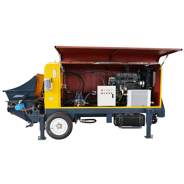 Diesel trailer concrete mixer pump for 30mm material