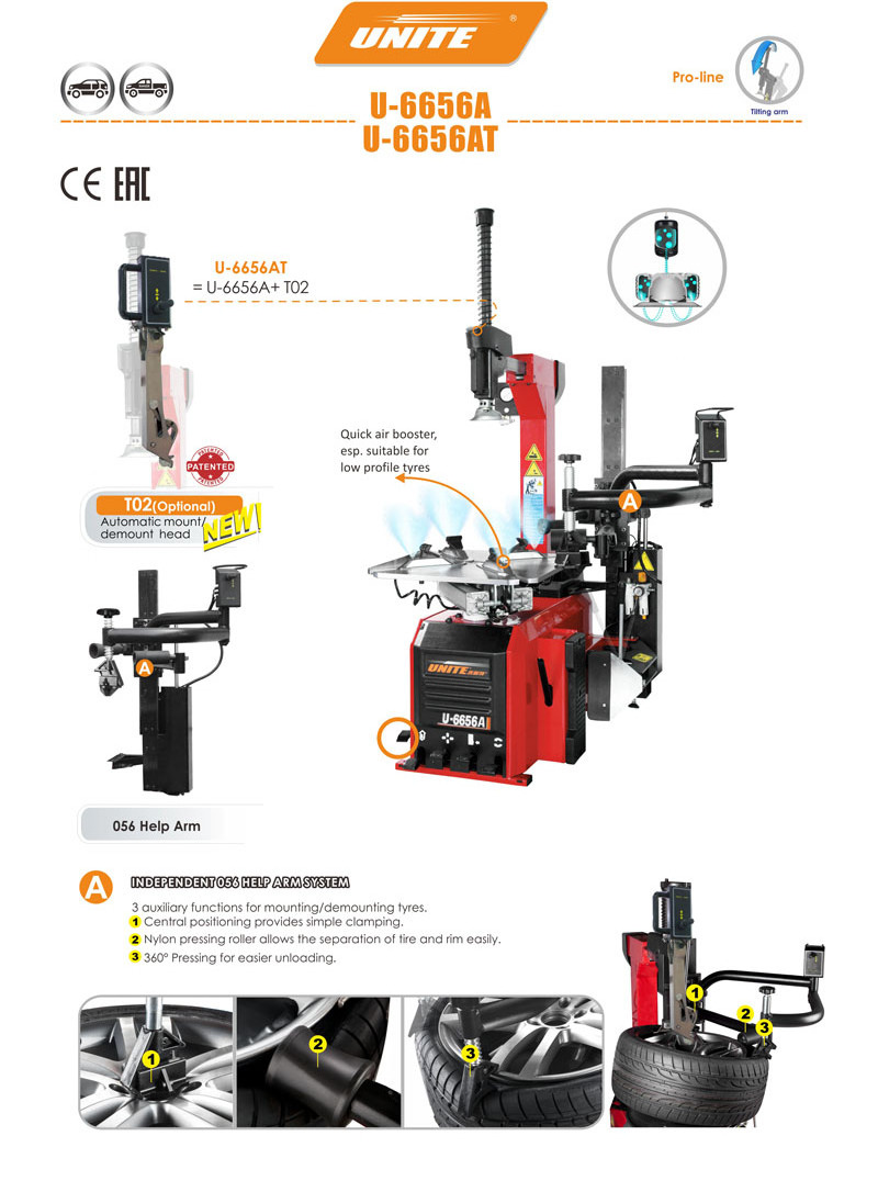 U-6657AT Processed with high-precision cheap mobile tire changer for sale tyre changer machine for truck with CE