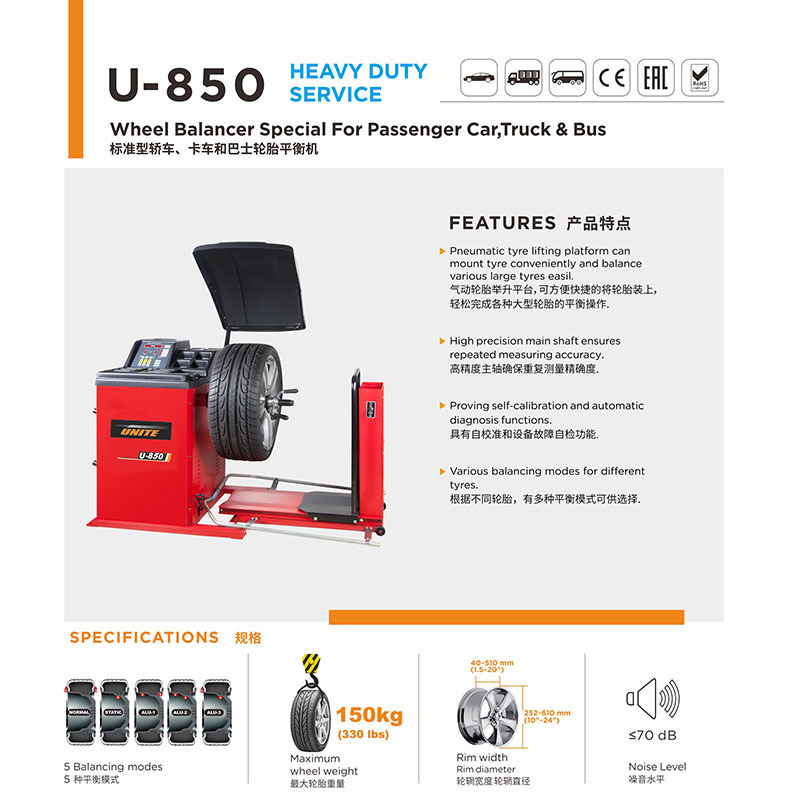 U-850 Truck Wheel Balancer Tyre Balance Machine Wheel Balancing Machine Car Wheel Balancer For Truck