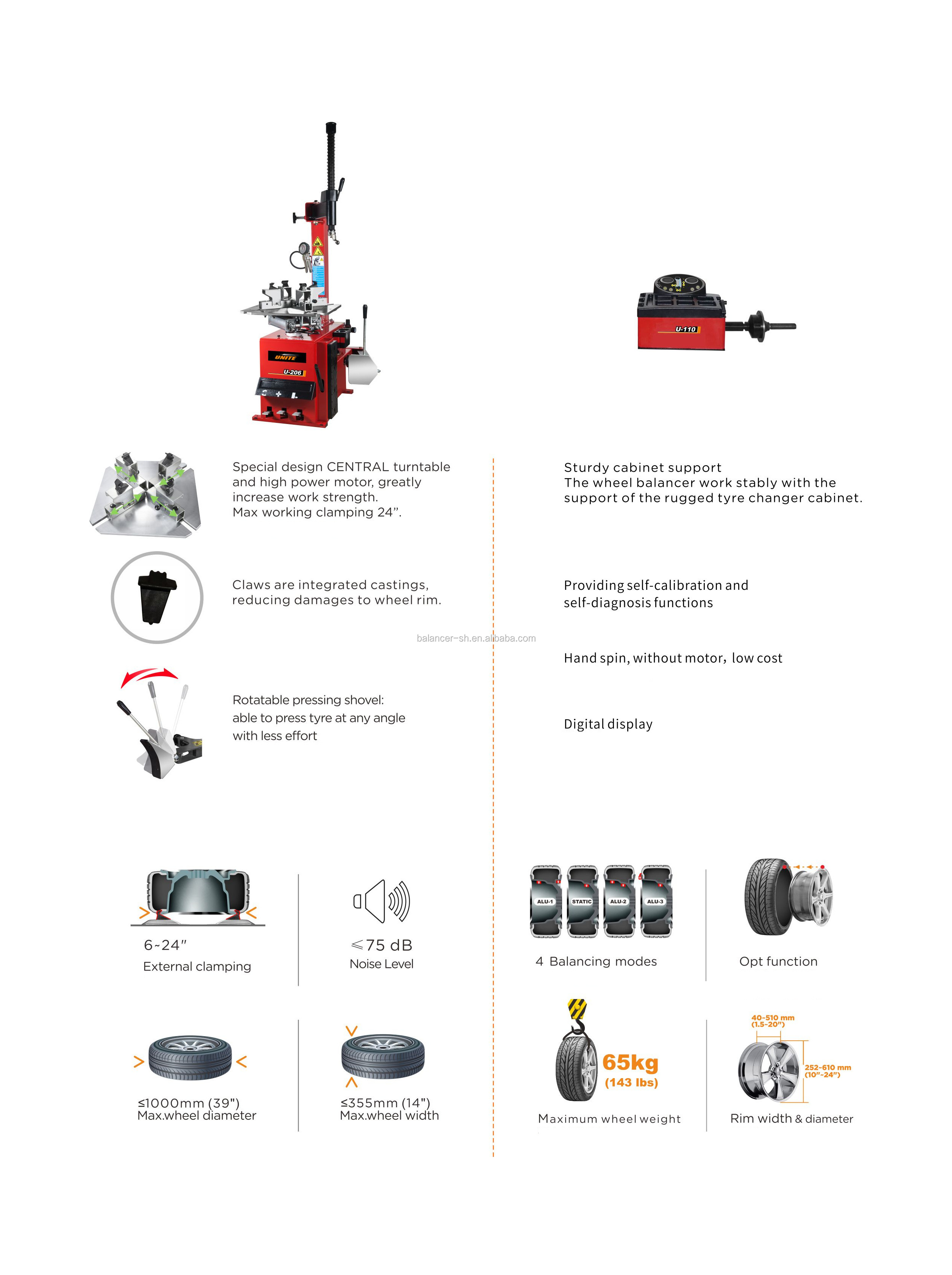 UNITE Portable Tire Changer With Ce Factory 6-24