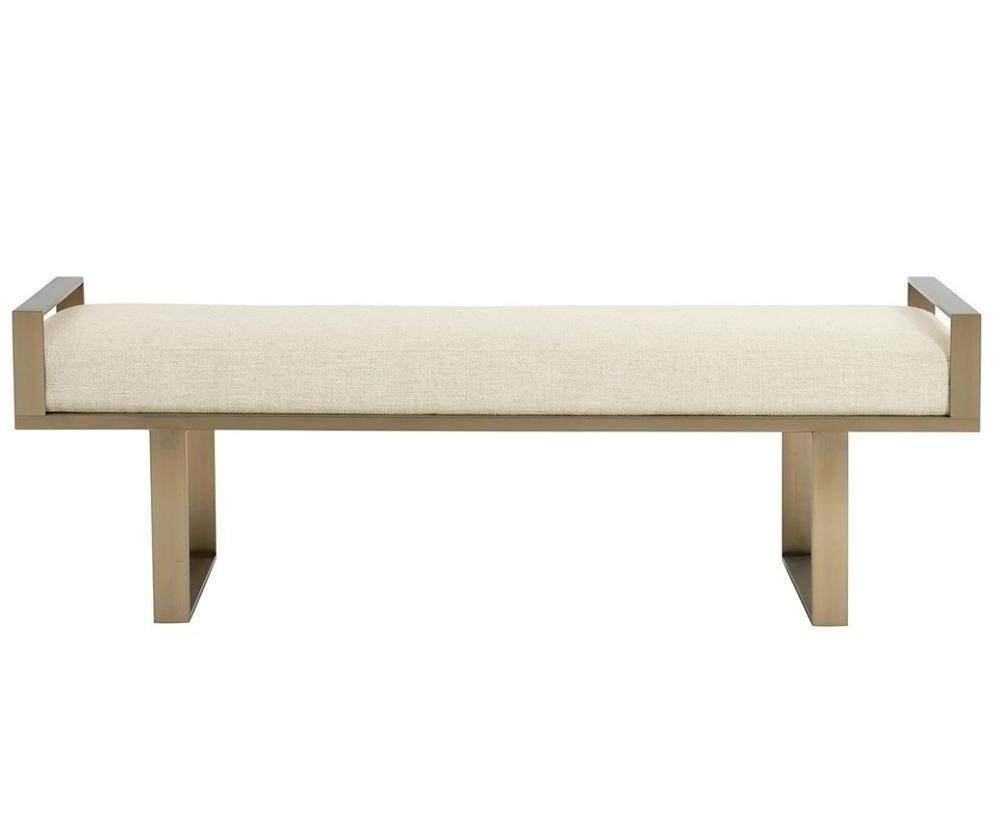 Fabric Upholster Gold Stainless Steel Shoe Ottoman Long Bench For Home Hotel modern style velvet stool ottoman bench luxury