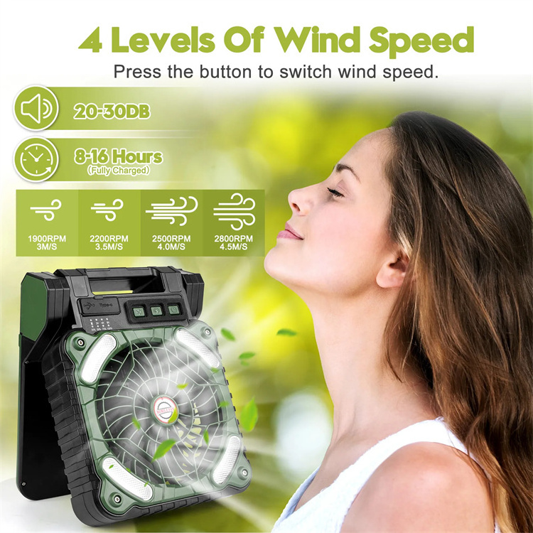 with Led Lantern Multifunctional Portable Camping Table Fan And Power Bank In One Solar Electric Fan with Light