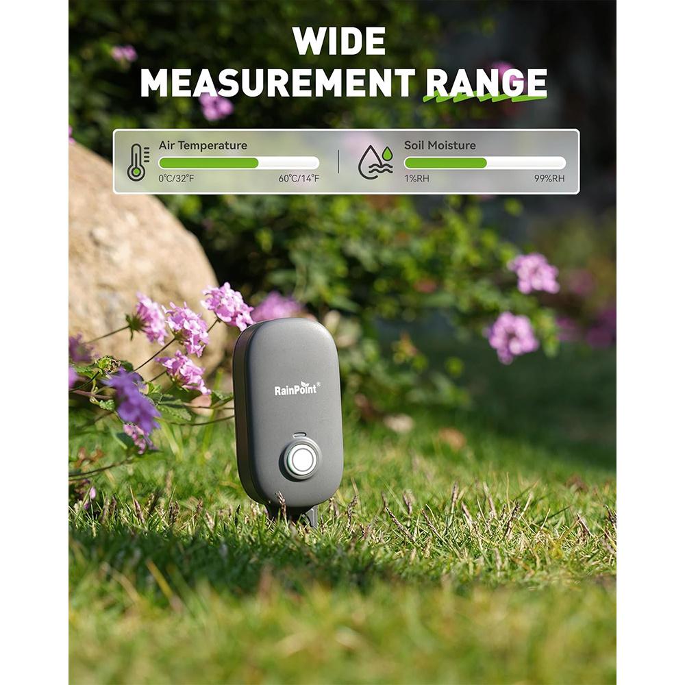 RAINPOINT BLE Soil Moisture Meter 2 in 1 Soil Moisture Temperature Tester Meter