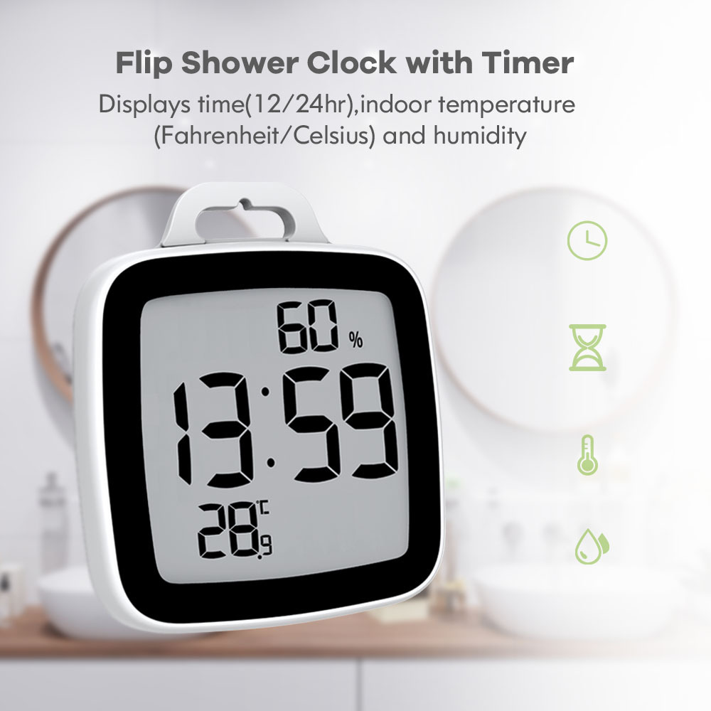 NEW Touch Button Bathroom Flip Clock Kids Digital Shower Home Countdown Clock