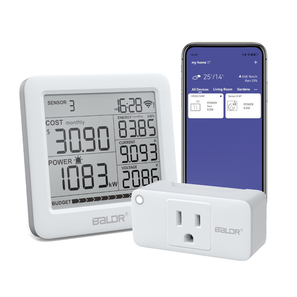 US WIFI Smart Plug with Power Monitor Memory Function Work with LCD display hub