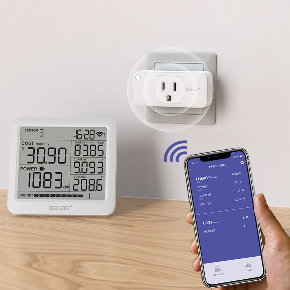 Wifi power meter Socket for  Measure Power Consumption Smart Socket with display hub