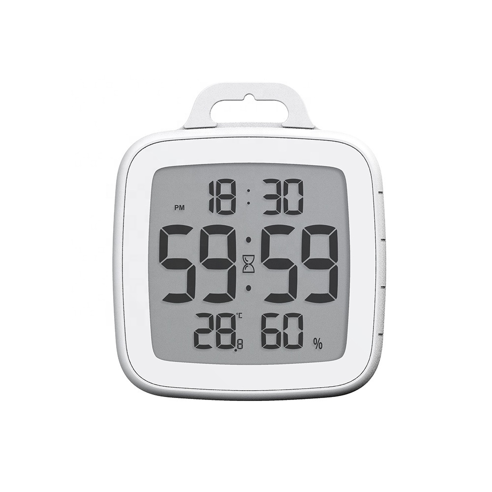 BALDR B0008 Touch button Bathroom Waterproof  Shower Clock Countdown Timer for kitchen Indoor Thermometer Hygrometer Wall clock