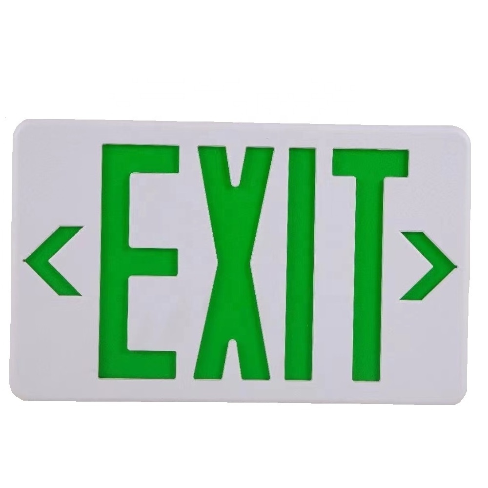 Wall mounted combo single double side green red battery backup safety emergency exit sign light