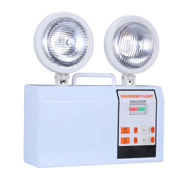 Wall mounted automatic rechargeable fire twin spot heads led emergency light