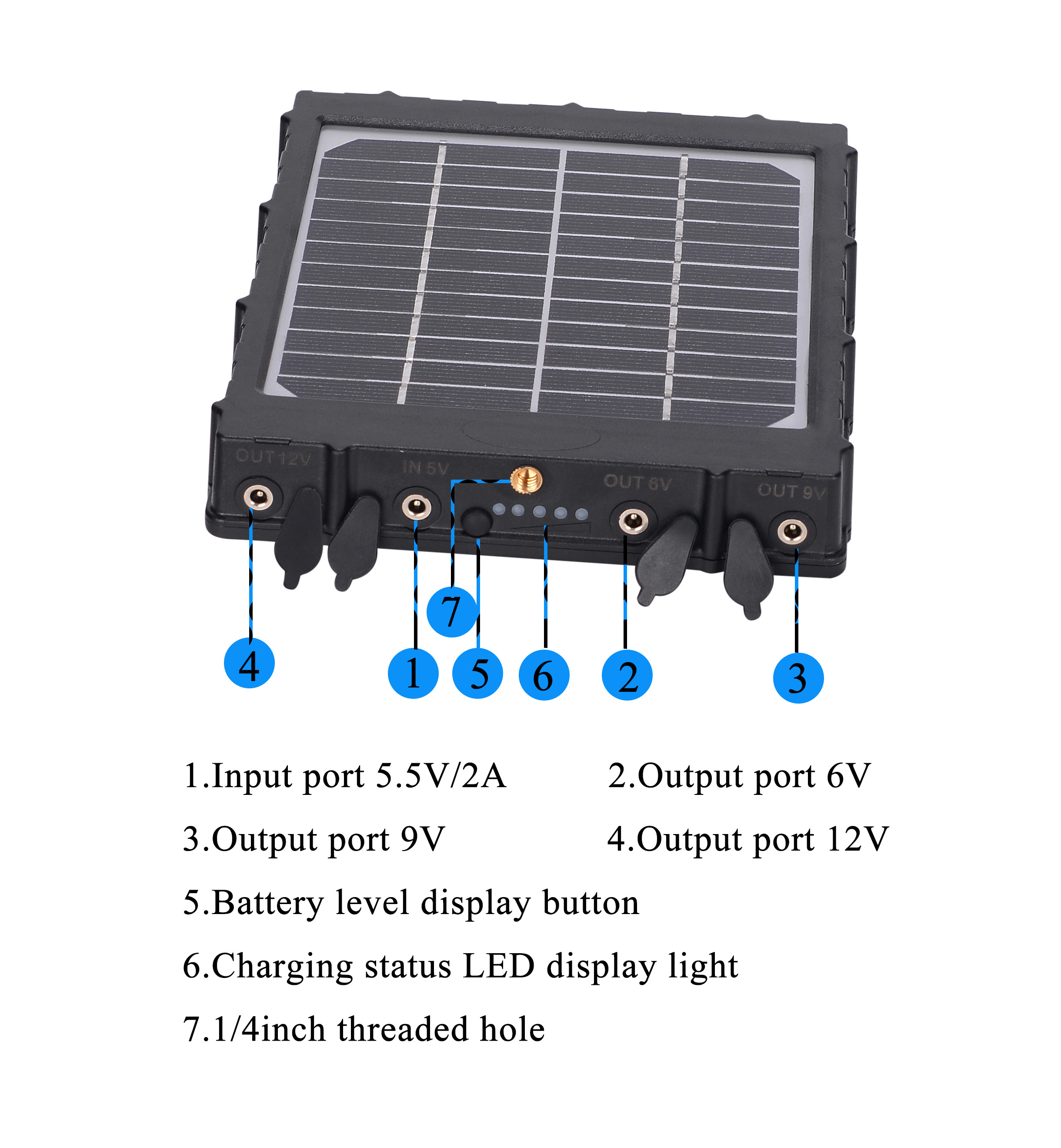 Solar Panel With Battery 8000mah Trail Camera Solar Panel 6v/9v/12v High Power Photovoltaic Panel 3w For Hunting Trail Camera