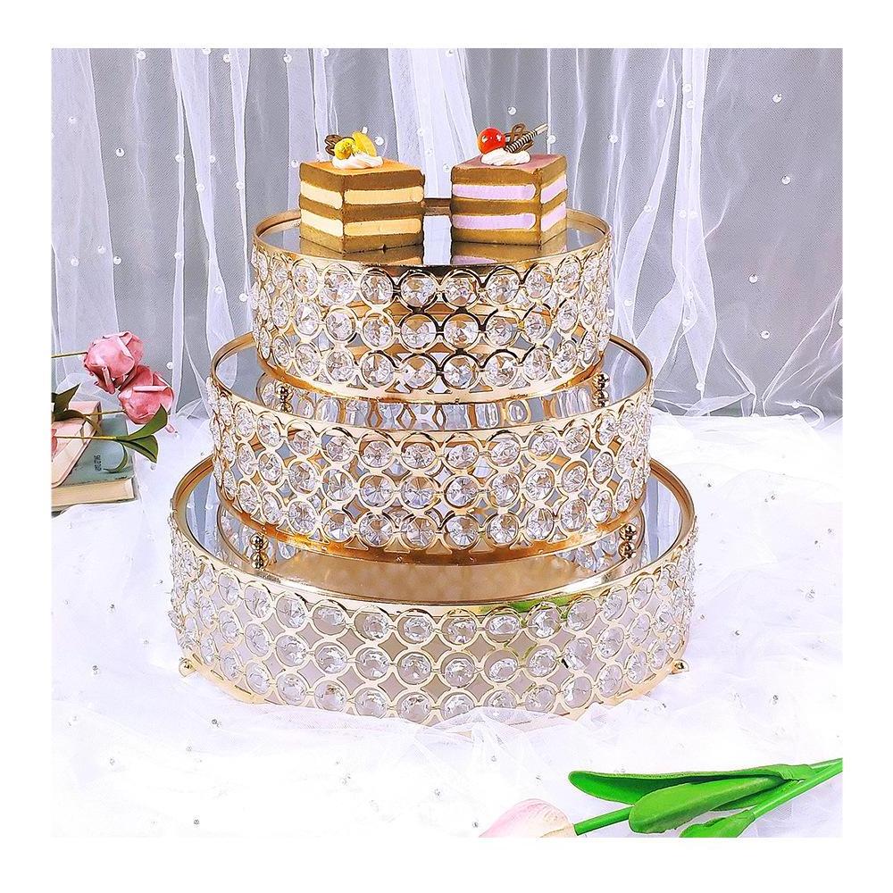 Goodseller Cake stand wedding decoration wedding goblet cake stand mirror tray round dessert display stand