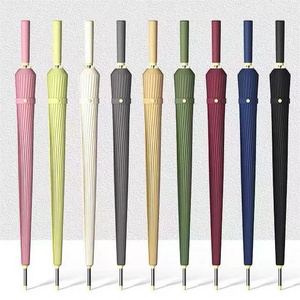 Goodseller 16 Automatic Umbrellas Solid Color Long Handle Straight Oversize Umbrellas for 2 Person Students Sun Rainy Umbrellas