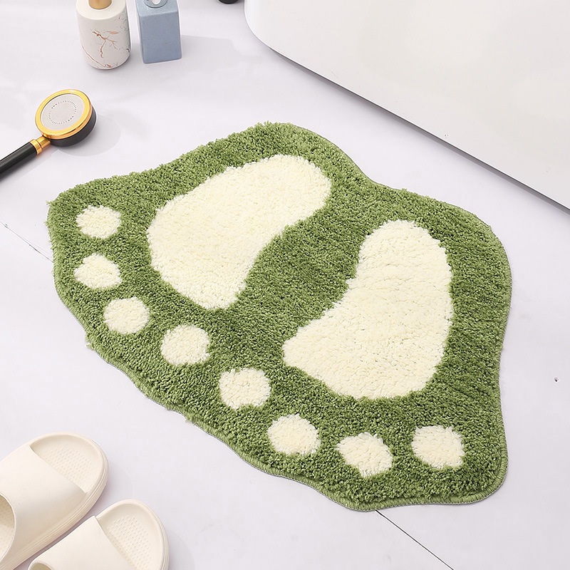 Custom Logo Wholesale Non Slip Big Foot Toilet Mat Area Rugs Carpet Mat Absorbent Mats Bathroom Rugs