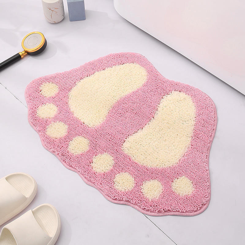 Custom Logo Wholesale Non Slip Big Foot Toilet Mat Area Rugs Carpet Mat Absorbent Mats Bathroom Rugs