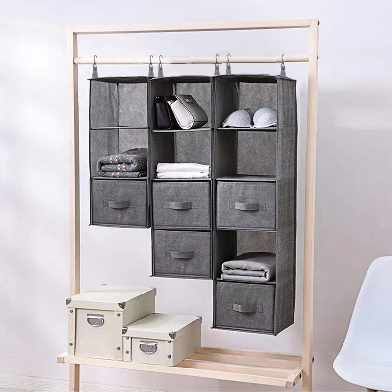 Hanging Closet Organizer Drawer Foldable Closet Hanging Shelves Hanging Clothes Storage Box