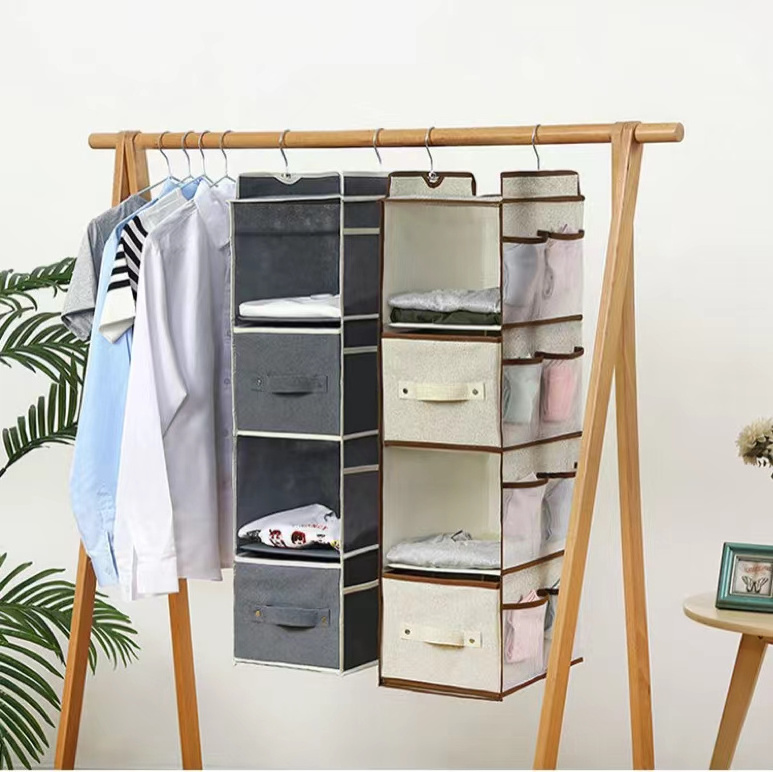 7 Shelf Closet Organizers and Storage with Drawers, Hanging Closet Organizer, Hanging Shelves Dorm Room