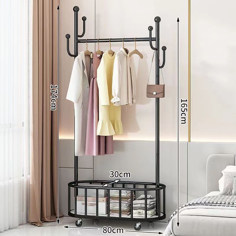 Goodseller Floor Hanging Gold Luxury Metal Living Room Movable Tree Stand Home Storage Organization Clothes Coat Rack With Wheel