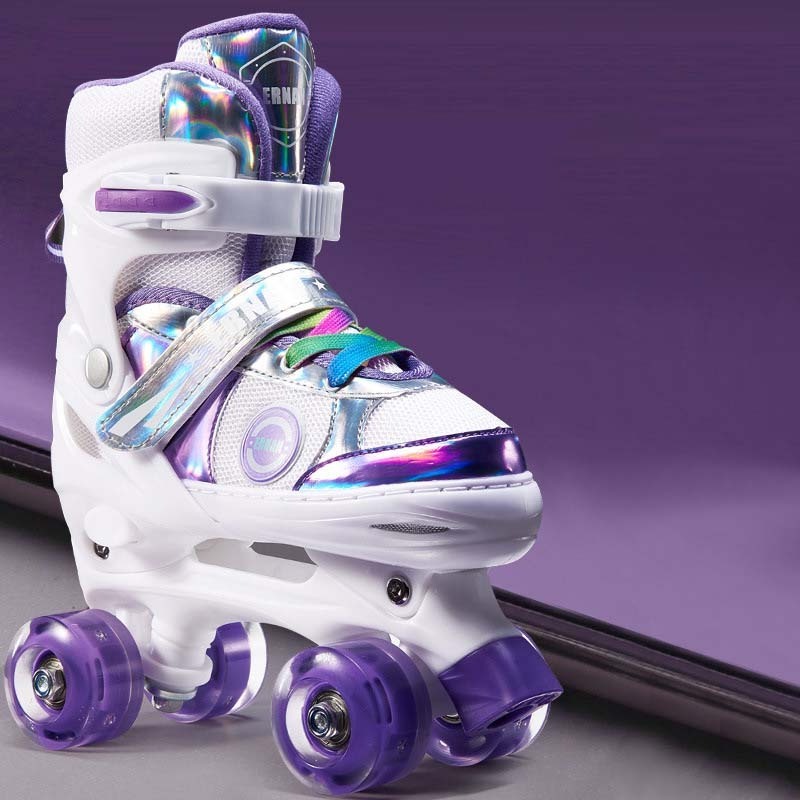 Recreational Purple Rainbow Girls Patinage Rolling Shoes Roller Skates Boots Rollerskate