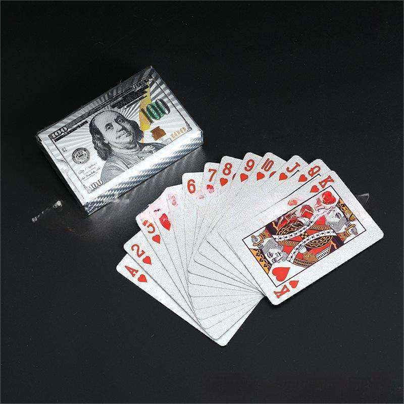 Cool Waterproof 100 USD Dollar Design 24k Gold Poker Playing Cards for new gambling game enjoymentor wedding gifts