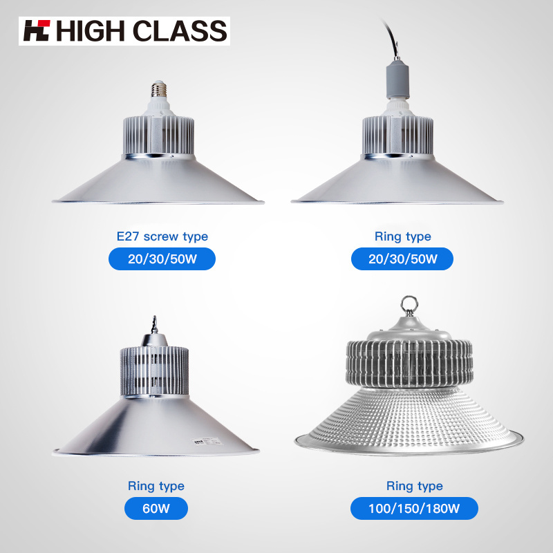 China Manufacturers Hot Sale  Aluminum High lumen Unique IP44 Waterproof 50W LED High Bay Light