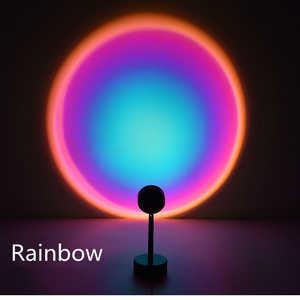 HIGH CLASS Living Room Bedroom USB chargeable Rainbow Night Light Modern Sunset Projection Led table Light