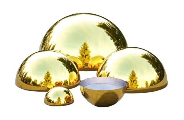 700mm SS304 stainless steel half round ball Decorative half metal sphere Stainless steel hemisphere Golden