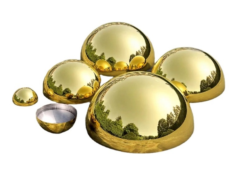 700mm SS304 stainless steel half round ball Decorative half metal sphere Stainless steel hemisphere Golden