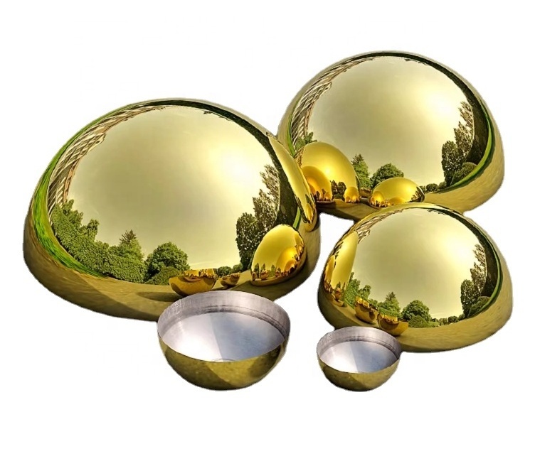 700mm SS304 stainless steel half round ball Decorative half metal sphere Stainless steel hemisphere Golden