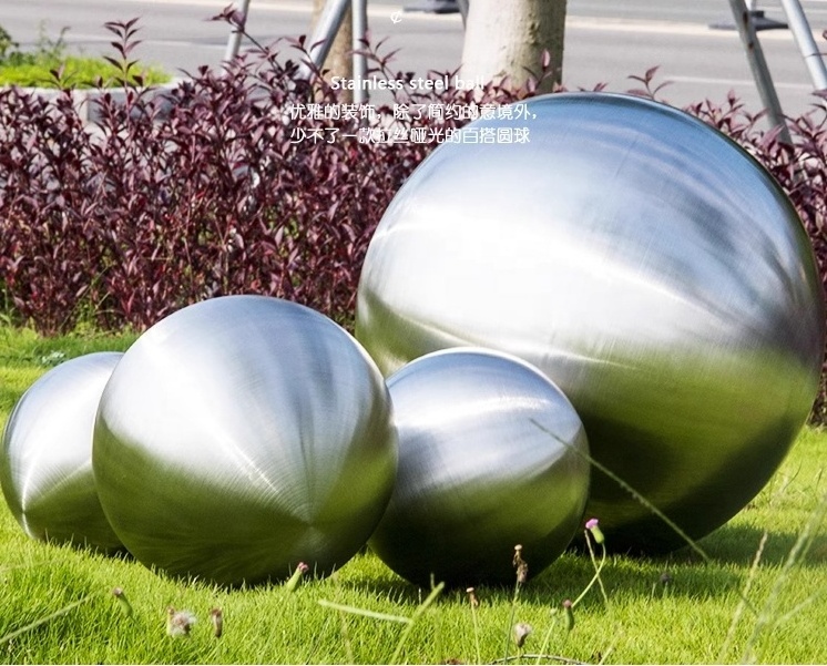 51mm Brushed Surface hollow stainless steel Ball Customized Metal Stainless Steel Garden Ball