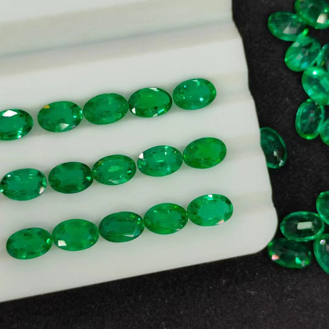 Oval shape 3x2mm ~ 8x6mm real natural emerald loose precious gemstone for jewelry Zambia / Columbia natural Emerald