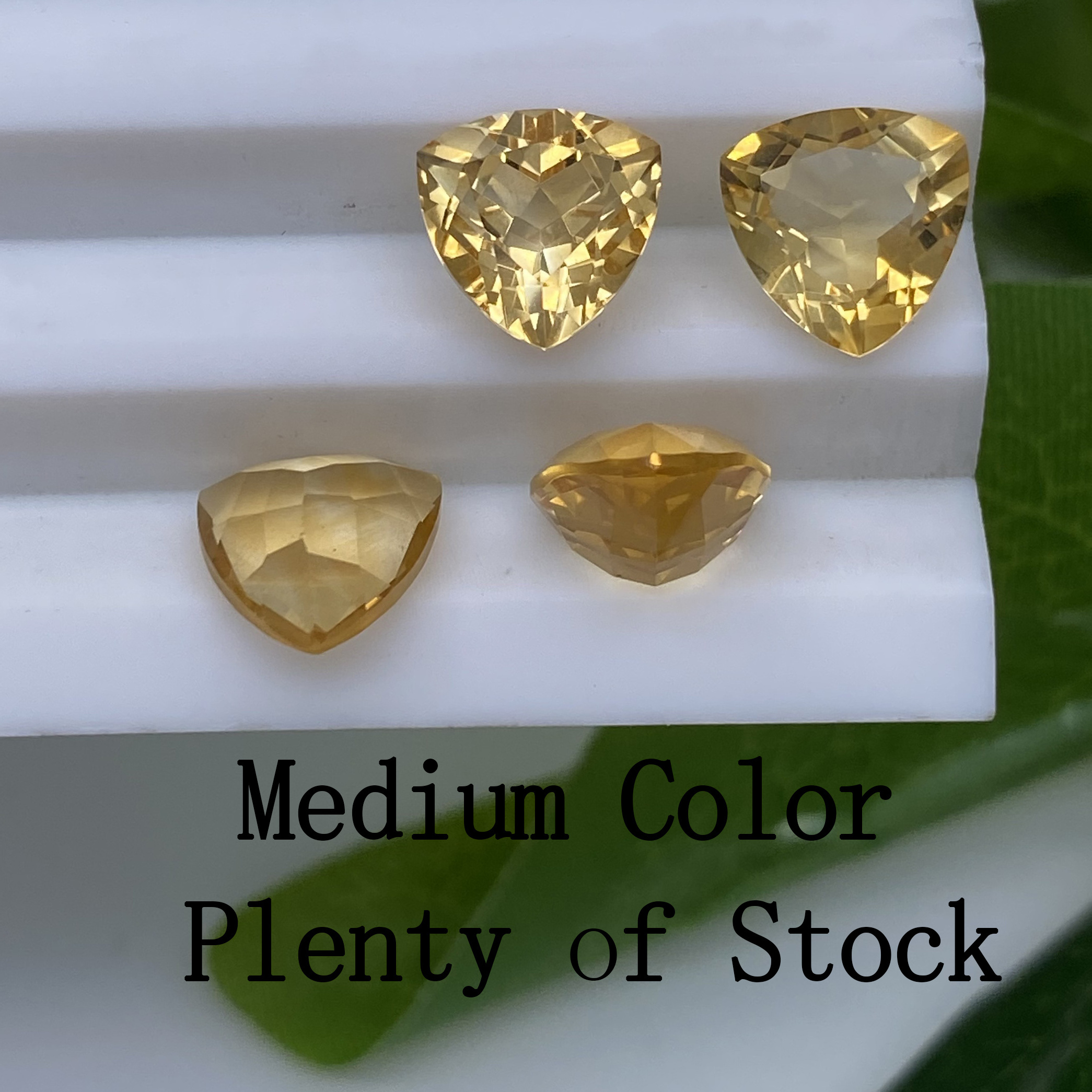 Trillion Shape 4.0m ~ 10.0mm Good Quality  Faceted Semi Precious Gemstones yellow stone citrine price  Jewelry Natural Citrine