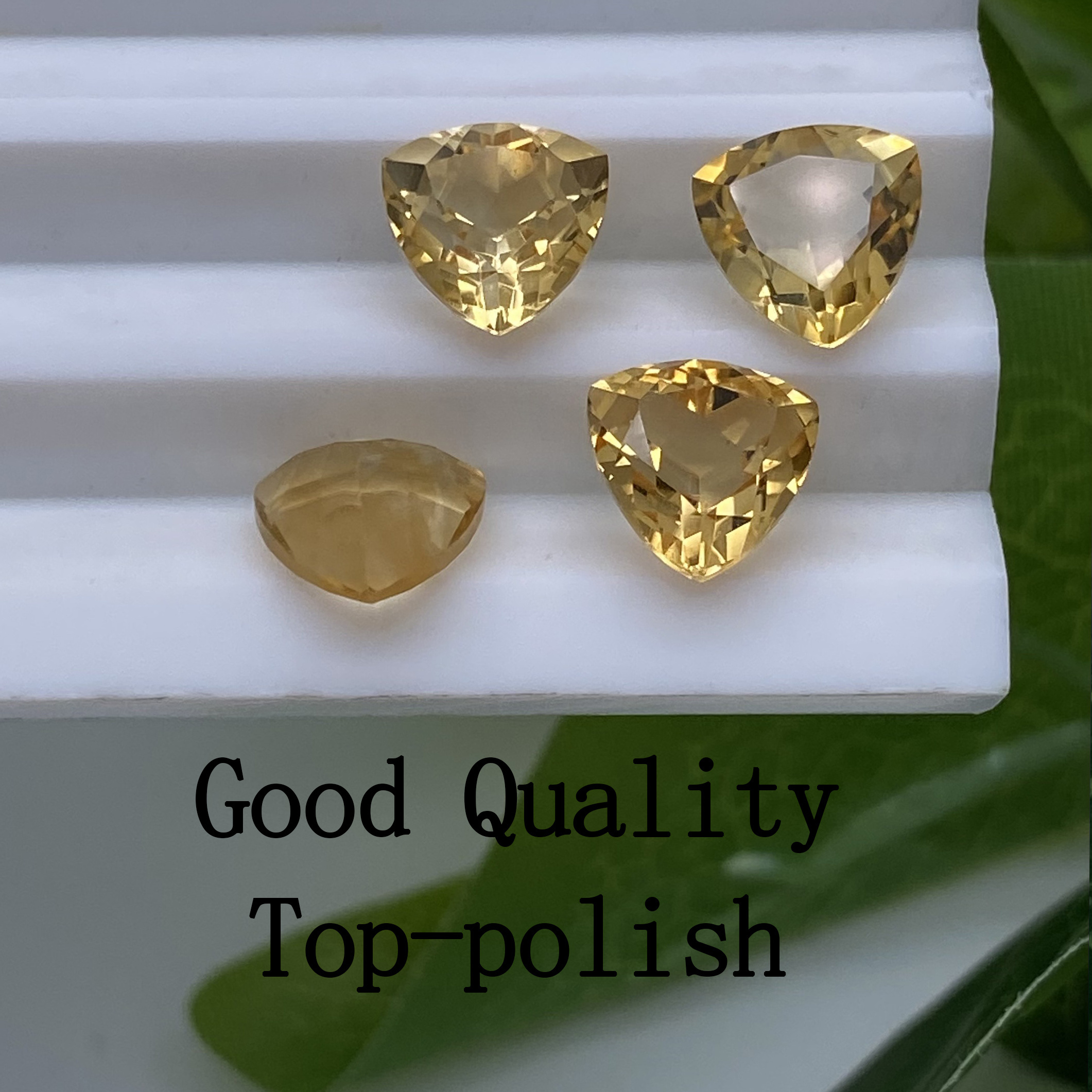 Trillion Shape 4.0m ~ 10.0mm Good Quality  Faceted Semi Precious Gemstones yellow stone citrine price  Jewelry Natural Citrine