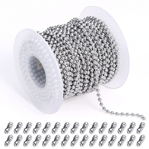 Best Selling Dog Tags Chain 2.4mm Beaded Chain Roll Stainless Steel Metal Ball Chain For Jewelry Making