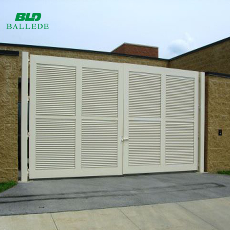 Aluminum fence slat panels privacy main entrance automatic swing gate design/ fences and gates for houses