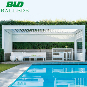 Remote Controller Adjustable Hot Tub Pergola Aluminum Electric Louvered Roof Cantilever Pergola Carport