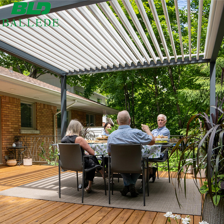 Home Outdoor Louvered Pergola 10'x13' Well Engineered Waterproof Aluminum Gazebo Kit with Hidden Gutter