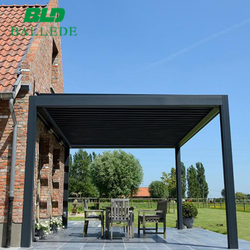 Motorized Bioclimatique Lamella Pargola Closed Electric Louvered Patio Roof Pergola Kits