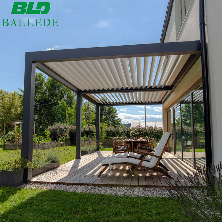 Modern Outdoor Pergola Cover 10x10 10x12 10x16 20x13 Ft OEM Bioclimatic Aluminium Louvered Motorized Pergola Kits